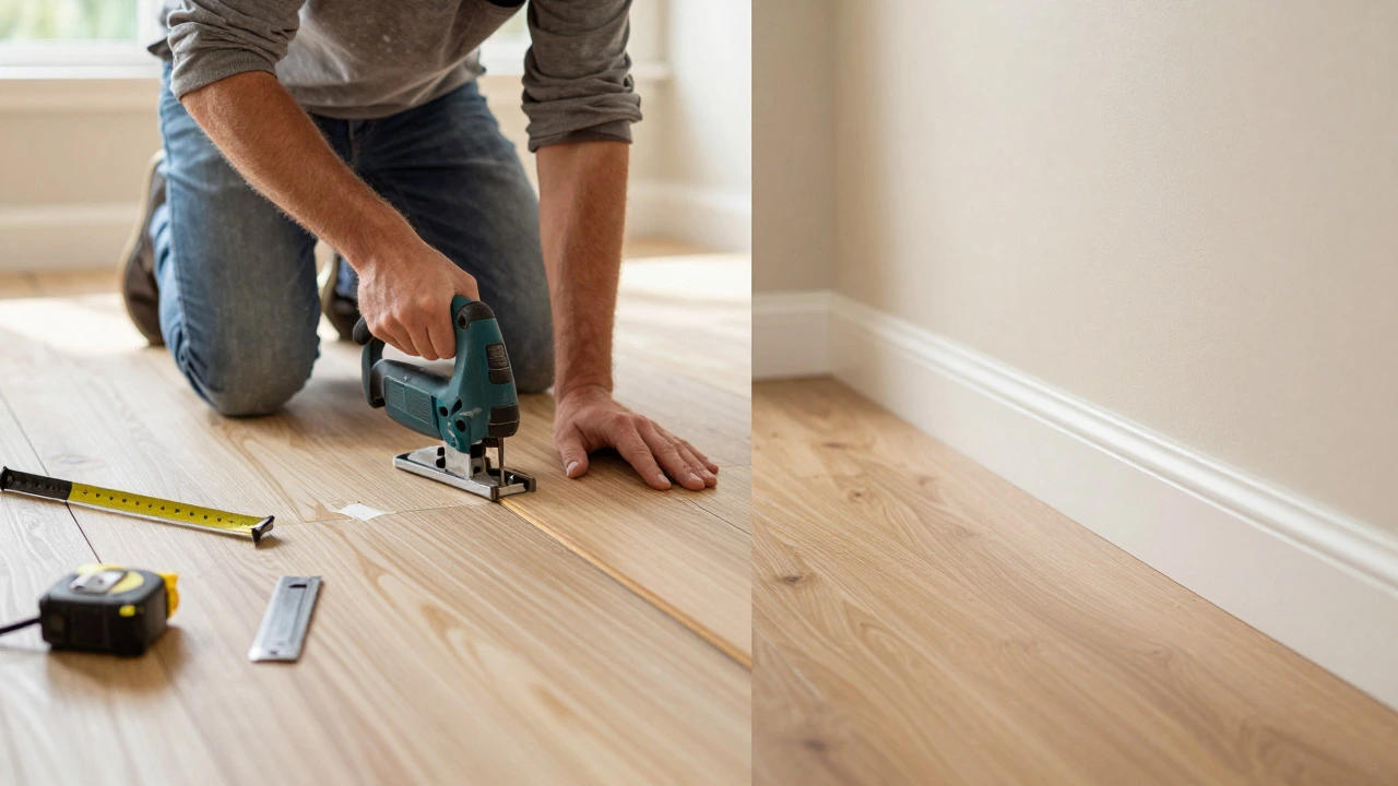 DIY cutting vs finished vinyl floor installation comparison