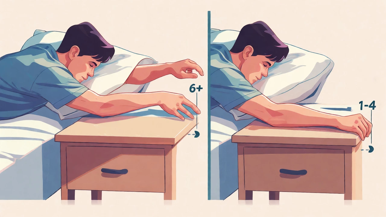 Comparison of proper and improper nightstand spacing from bed