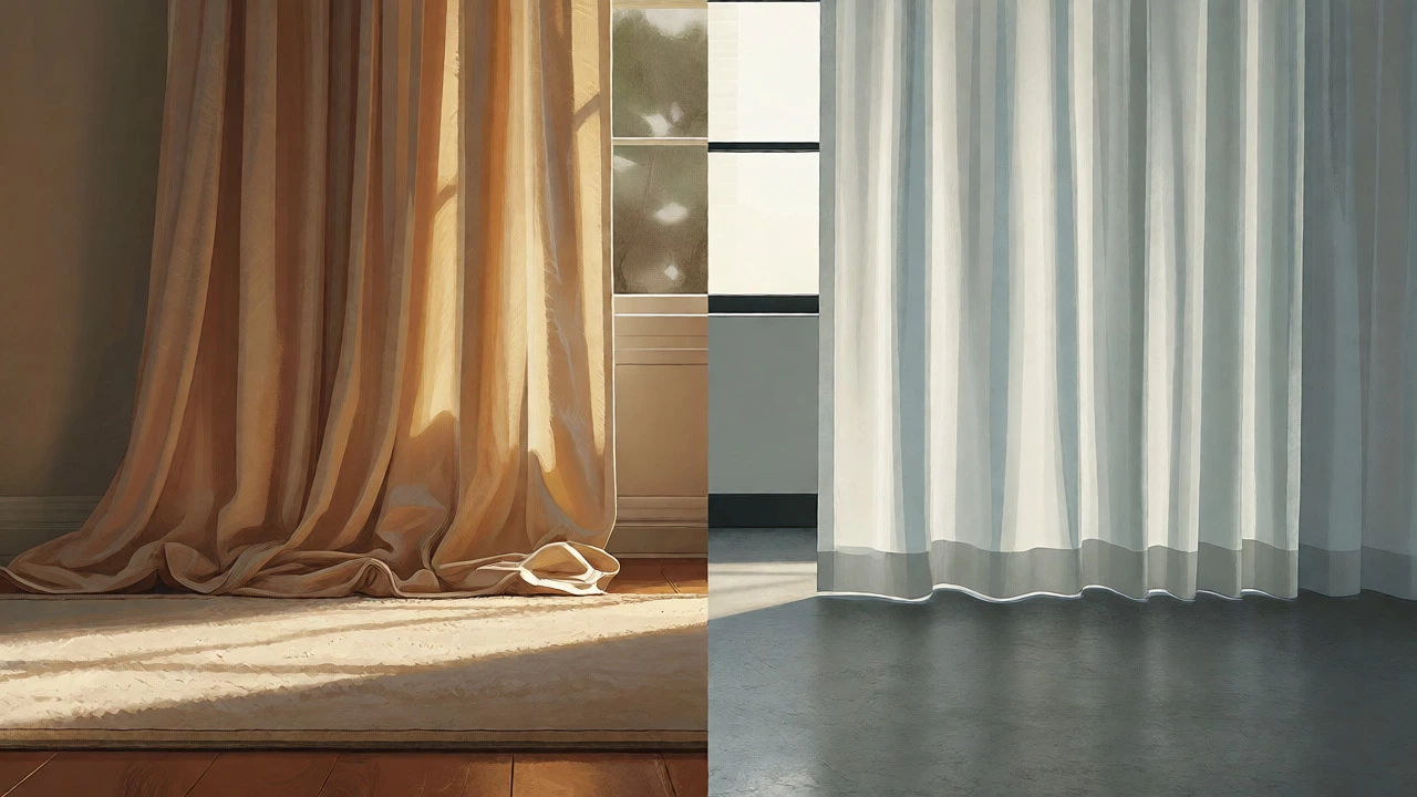 Comparison of pooled vs floating curtain lengths in rooms
